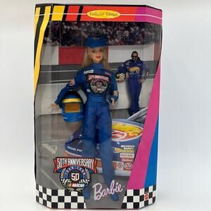 Collector Edition 1998 NASCAR 50th Anniversary Barbie Doll NRFB Mattel #20442